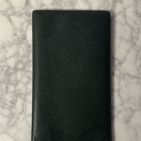 Louis Vuitton Accessories - Louis Vuitton Dark Green Grained Leather Wallet